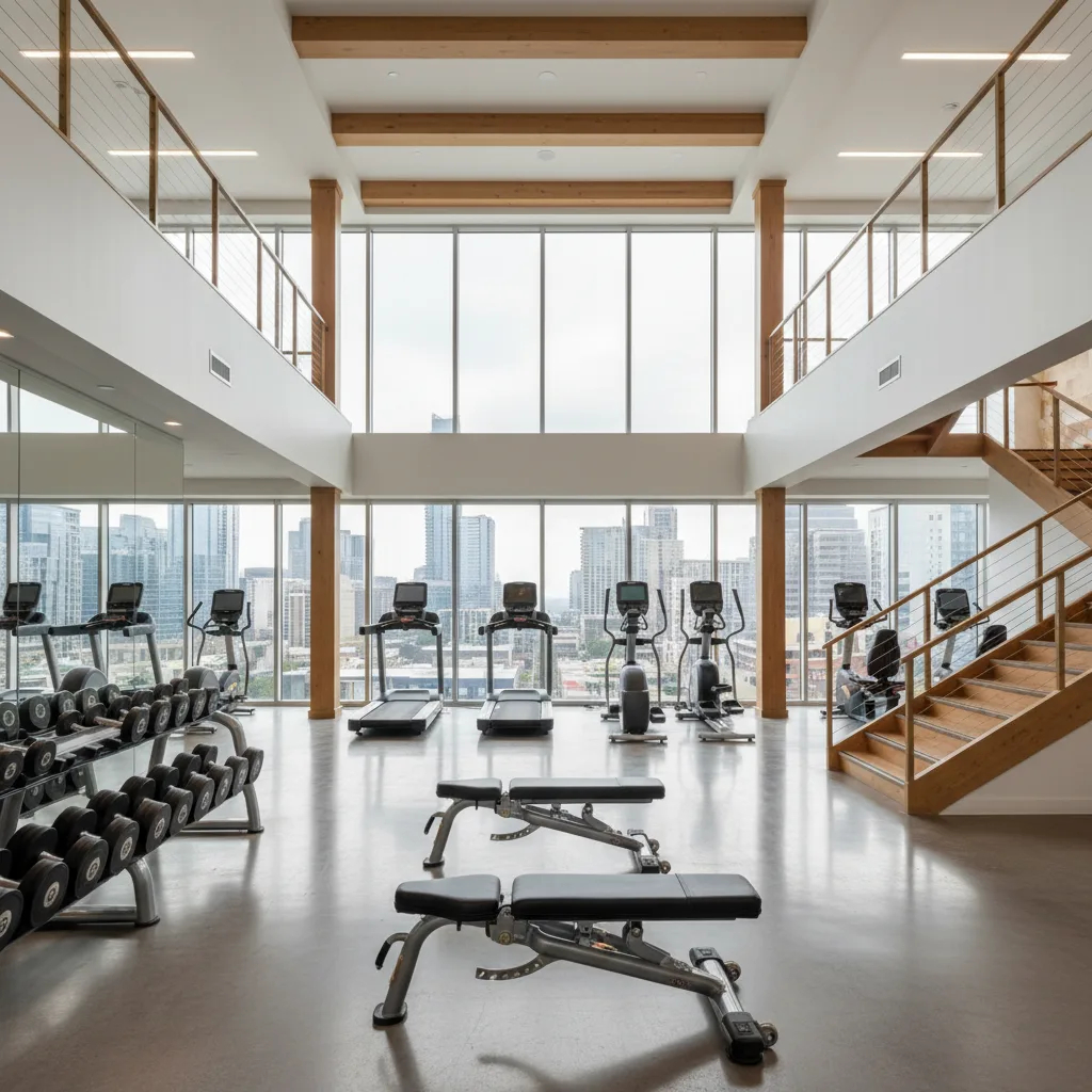 24/7 Gym amenity in Downtown Austin apartment